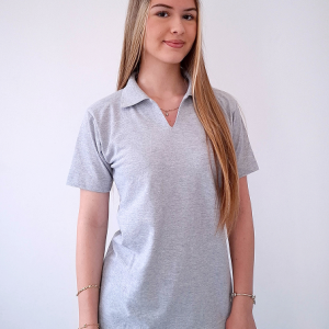 POLO ŽENSKA BEZ DUGMIĆA KRATAK RUKAV SIVA