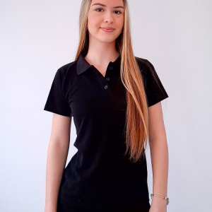 POLO ŽENSKA SA DUGMIĆIMA KRATAK RUKAV CRNA