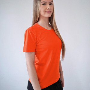 ŽENSKA T-SHIRT MAJICA O IZREZ NARANDŽASTA